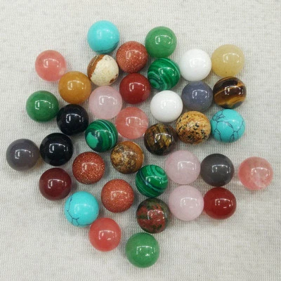 Assorted natural stone round ball shape no hole 12mm beads wholesale 50pcs/lot - Image 1 of 2