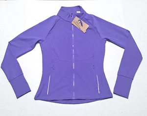 ASICS Mujer Púrpura Yoga Ropa Activa Cremallera Completa Elastizada Chaqueta Bolsillos con Cremallera S Nuevo con Etiquetas - Imagen 1 de 5