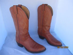 Men's Justin leather weatern Boots style 1632 Size 8D Redwood - Picture 1 of 11