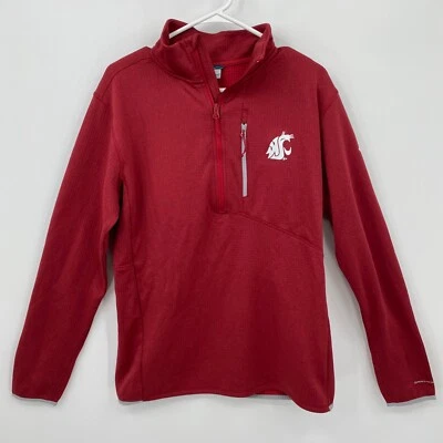 Columbia Men's Washington State Cougars 1/4 Zip Pullover Solid Red Size L - Image 1 of 4