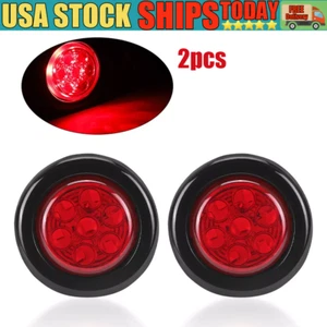 Remolque de 2" pulgadas rojo redondo 7 LED marcador lateral luces separadas camión 12 V lámpara para casa rodante - Imagen 1 de 11