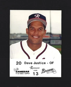 Dave Justice -1989 Richmond Braves Bob’s Camera COMPLETE Baseball Photo Team Set - Picture 1 of 2