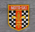 NOS Original Vintage MOTO SKI Patch Shield Fleur-De-Lis Checkerboard Snowmobile