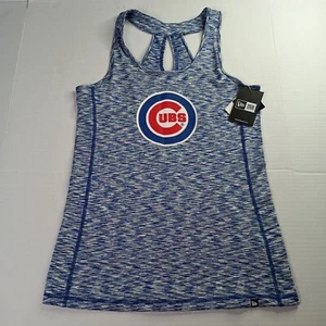 Chicago Cubs MLB New Era Striped Blue Gray Racerback Tank Top Shirt Women's S - Picture 1 of 7