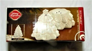 Biltmore For Your Home White 2 Pc Christmas Tree S&P Shaker Set Boxed - Picture 1 of 3
