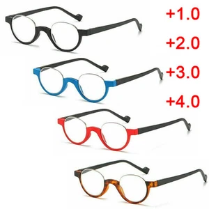 Fashion Half Frame Round Reading Glasses Reader Mens Womens Presbyopia +1.0~+4.0 - Bild 1 von 21