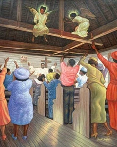 AFRICAN AMERICAN ART PRINT - ANGELS 24X36 POSTER - Picture 1 of 1