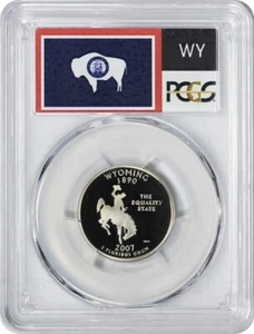 2007-S Flag Clad Wyoming State Quarter WY PR70DCAM PCGS Proof 70 Deep Cameo - Picture 1 of 2