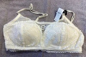 Aerie Real Power Wireless Push Up Joy Lace Bra -- SOFT MUSLIN 34C - Picture 1 of 9