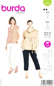 Burda Style Schnittmuster Nr. 5734 - Weste & Bluse - Ärmelaufschläge - Kragen - Bild 1 von 9