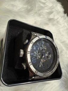 Silver Mens Nixon 48-20 Chrono Watch Circular Needs Battery Replacement 396578 - Picture 1 of 4