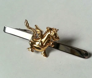 PINCE A CRAVATE vintage ANIMAL DRAGON doré et argenté - Imagen 1 de 3
