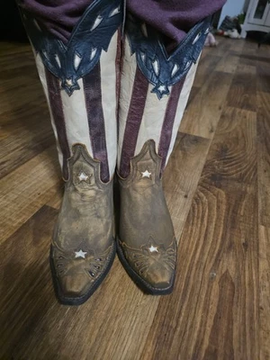 Laredo Feminino Keyes Estrelas e Listras 12" Biqueira (52165) Tamanho 9.5 - Imagem 1 de 4