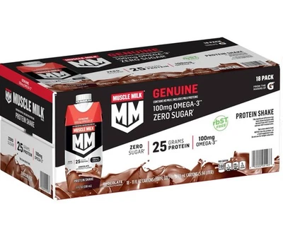PACK 18 - Batido de proteínas genuinas de leche muscular, chocolate (11 fl. oz) ENVÍO GRATUITO Foto 1 de 2