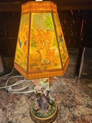 17” Table Lamp White Angel W/SHADE - Image 1 of 4