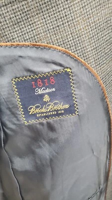 Chaqueta Blazer Brooks Brothers 1818 Madison Azul Ventana Lana Cuadros 42L COMO NUEVA Foto 1 de 4