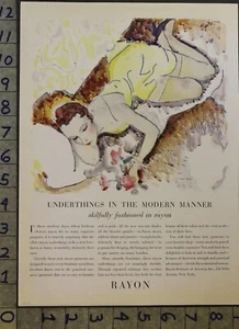 1929 RAYON INSTITUTE AMERICA LINGERIE WOMEN FASHION SLIP HOSIERY CORSET AD 28814 - Picture 1 of 1