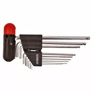Amtech 9Pc Extra Long Ball End Hex Key Set Allen Hex Key Extra Grip 1.5mm - 10mm - Picture 1 of 3