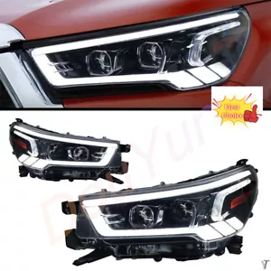 Full LED DRL Sequential Indicator HeadLights For Toyota Hilux Revo Rocco 2020-23 - Foto 1 di 13