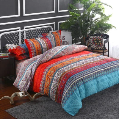 GUIDEAR Bohemia Duvet Cover Bedding Set Quilt Cover Single Double King Pillowcases