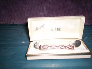 Vintage Swank Gold Manschettenknöpfe & Krawattenverschluss in Original Box - Bild 1 von 3