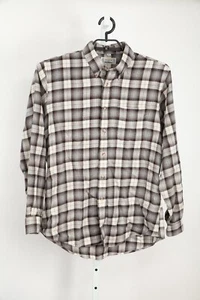 Viyella Shirt Mens Large Gray Plaid Button Down Wool Cotton Blend Long Sleeve - Picture 1 of 10