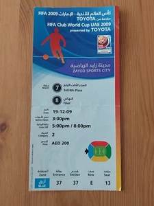 Used Ticket FIFA Club World Cup 2009 #7+8 Final Estudiantes v FC Barcelona Messi - Bild 1 von 1
