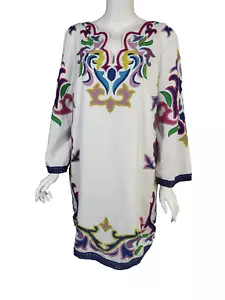 MAEVE Anthropologie Olympia bestickt Baumwolle Leinen Tunika Kleid Gr. XL - Bild 1 von 4