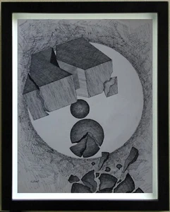 Tintezeichnung Komposition Signiert Jean Cuillerat (1927/1998) - Picture 1 of 5