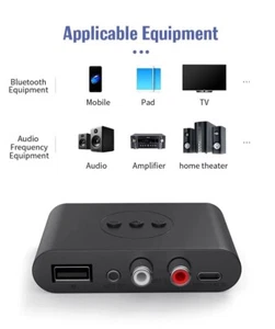 Ricevitore Audio Bluetooth 5.0 NFC AUX RCA USB Stereo adattatore Kit auto ok @ - Zdjęcie 1 z 14