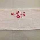 Vintage Set of 2 Pillowcases White Mr. &amp; Mrs. Variegated Pink Embroide  30.5&quot;x18