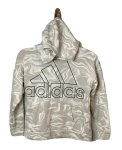 Adidas Girls Youth Medium 10/12 Gray Long Sleeve Pullover Hoodie Tie Dye Swirl T - Picture 1 of 6