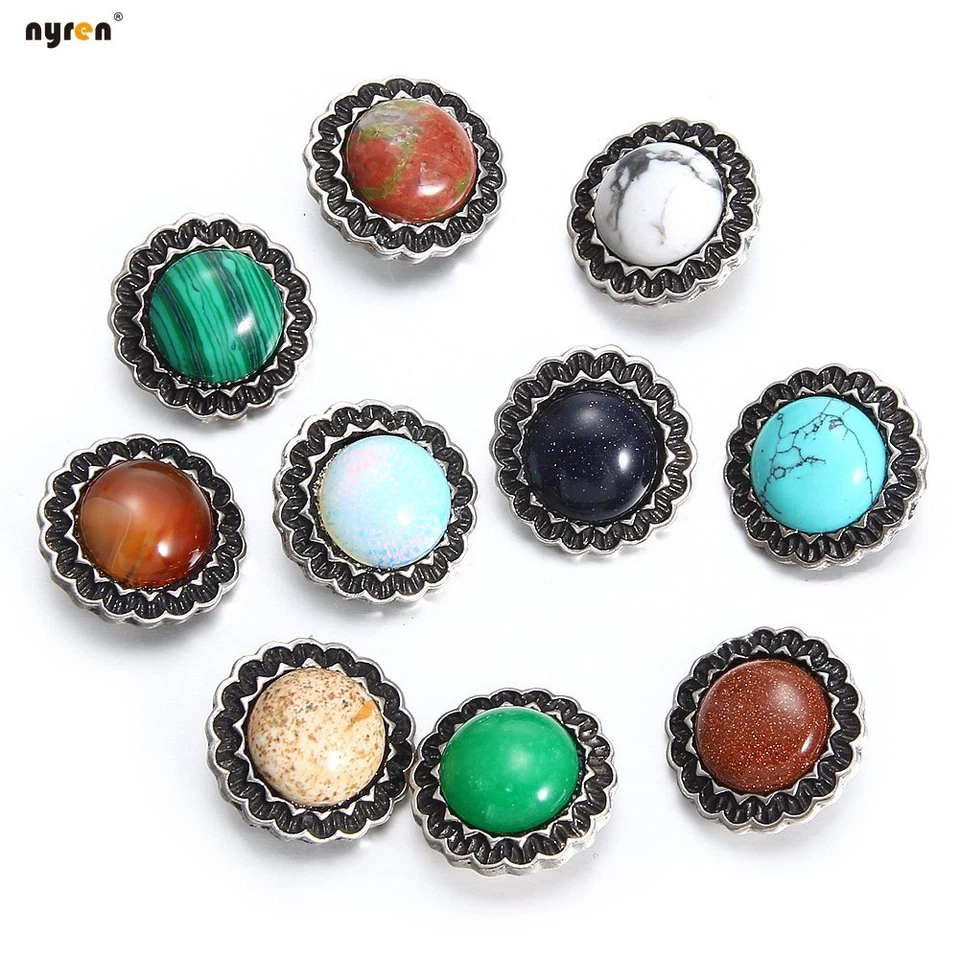 9 dijes a presión turquesa con botón a presión de 18 mm multicolor para joyería a presión 1251 Foto 1 de 4