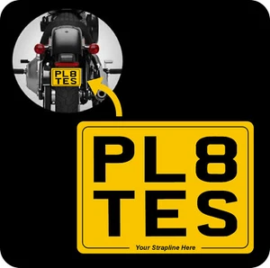 SIZE 7x5 Metal Plate - bike motorcycle rear show yellow NUMBER PLATES aluminium - Picture 1 of 1