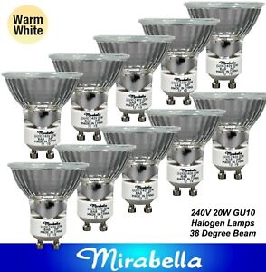10 x 20W GU10 240V Halogen Downlight Globes Bulbs Lamps Down Light Mirabella
