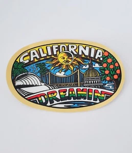 Vintage 1995 California Dreamin Landmarks Foil Decal Travel Sticker Talley US - Picture 1 of 8