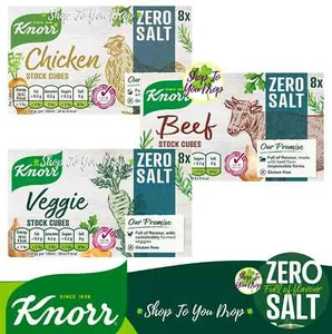 24 KNORR STOCK CUBES ZERO SALT BEEF CHICKEN VEGETABLE 3 x 8 PACK✨CHEAPEST✨10.95✨ - Picture 1 of 5