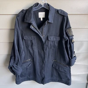 Torrid Damen verzierte Military-Style Jacke Größe 1 XL Grunge Goth Biker Moto - Bild 1 von 10