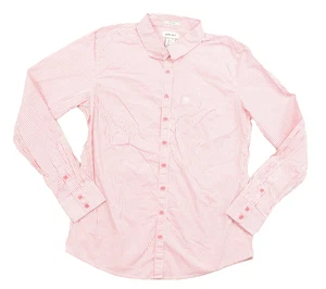 Ariat Women's Fitted Button Down Shirt Pink Striped Size L Long Sleeve Cotton - Picture 1 of 8