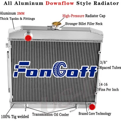 3 Row Radiator Fit 1968-73 Mercedes Benz S-Class 280SE 280SEL 300 SEL 3.5L L6 - Image 1 of 4