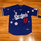 Los Angeles LA Dodgers Blue Ohtani Tokyo Series Cherry Blossom Stitched Jersey