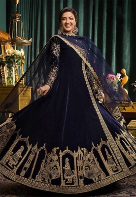 GOWN SALWAR KAMEEZ PAKISTANI INDIAN WEDDING PARTY WEAR DRESS BOLLYWOOD SUIT NEW. - Image 1 of 3