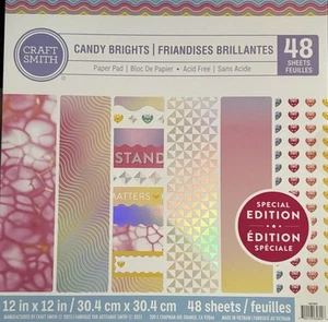 Almohadilla de papel Candy Brights By Craft Smith 12 X 12 ~ 48 páginas ~ ¡Muy bonita! ¡ENVÍO RÁPIDO! - Imagen 1 de 1