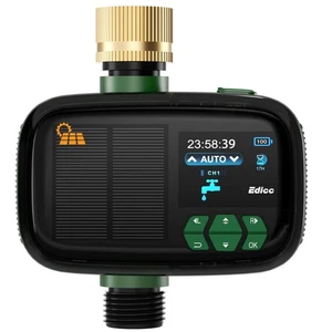 Solar Sprinkler Timer, Water Timer with Brass Inlet, Solar & Type-C Dual Char... - Picture 1 of 9