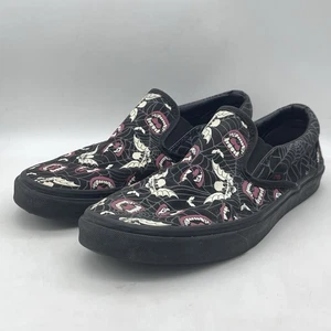 Vans Classic Slip On Glow Frights Bats Fangs Black Red Shoes Mens 12 - Picture 1 of 10