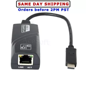Excellent Type C Gigabit Ethernet Lan RJ45 Network Adapter f PC CellPhone Tablet - Picture 1 of 1