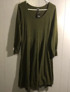 Torrid Women’s Olive Flutted Dress Size 2 NEW NWT - Picture 1 of 7