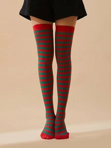 Calze donna sopra il ginocchio a righe a righe cosplay abito fantasia sexy calze calde - Foto 1 di 3