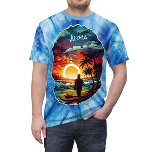 T-Shirt hawaiianischer Sonnenuntergang Unisex geschnitten & genäht (ggf.) - Bild 1 von 6