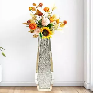 Groß Blumenvase Höhe 68 cm Funkelnde Verspiegelte Kristallvase Vase, Wohnzimmer - Bild 1 von 26